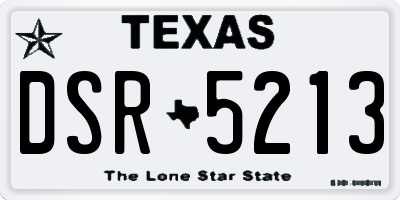 TX license plate DSR5213