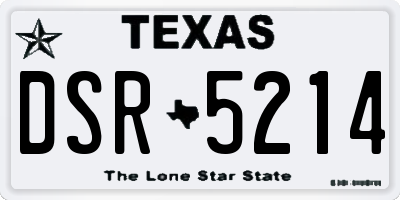 TX license plate DSR5214
