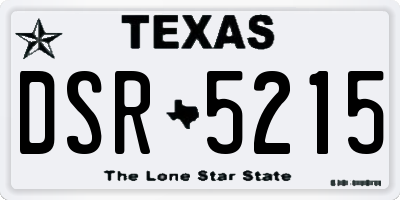 TX license plate DSR5215
