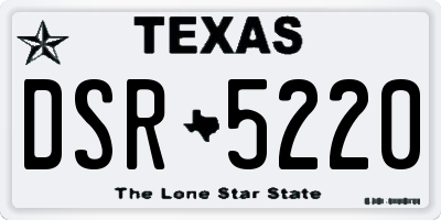 TX license plate DSR5220