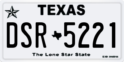 TX license plate DSR5221