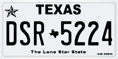 TX license plate DSR5224