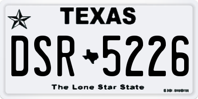 TX license plate DSR5226