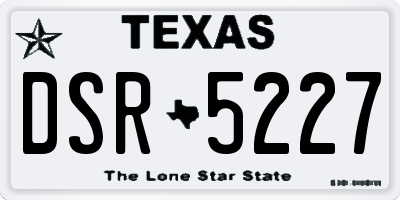 TX license plate DSR5227