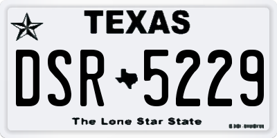 TX license plate DSR5229