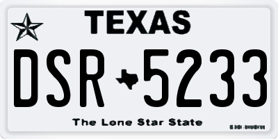 TX license plate DSR5233