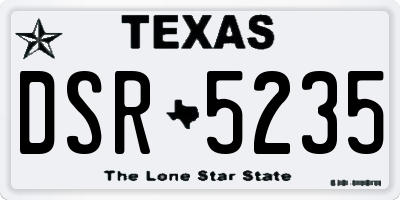 TX license plate DSR5235