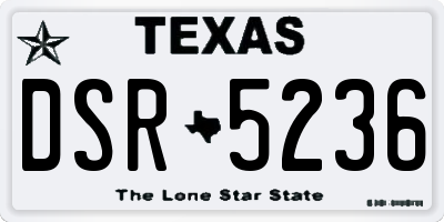 TX license plate DSR5236