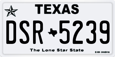 TX license plate DSR5239