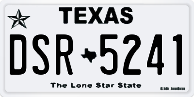 TX license plate DSR5241