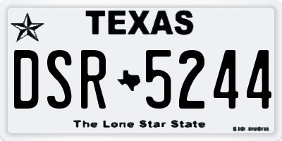 TX license plate DSR5244