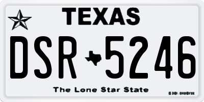 TX license plate DSR5246