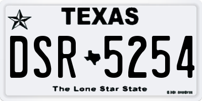 TX license plate DSR5254