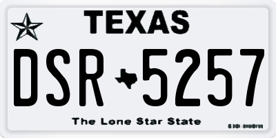 TX license plate DSR5257