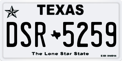 TX license plate DSR5259