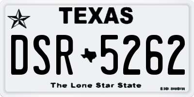 TX license plate DSR5262