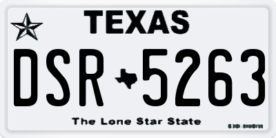 TX license plate DSR5263