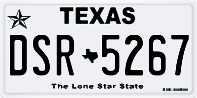 TX license plate DSR5267