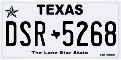 TX license plate DSR5268