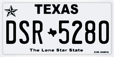 TX license plate DSR5280