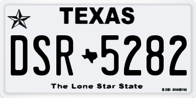 TX license plate DSR5282