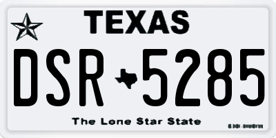 TX license plate DSR5285