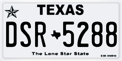 TX license plate DSR5288