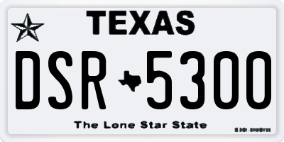 TX license plate DSR5300