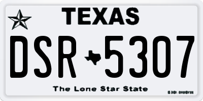 TX license plate DSR5307