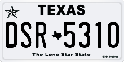 TX license plate DSR5310