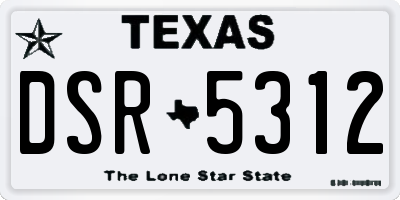 TX license plate DSR5312