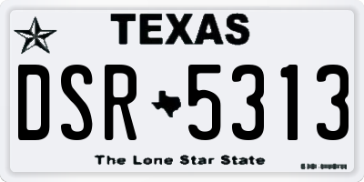 TX license plate DSR5313