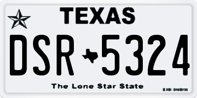 TX license plate DSR5324