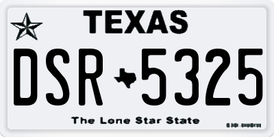 TX license plate DSR5325