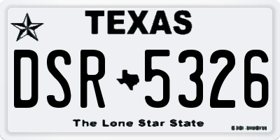 TX license plate DSR5326