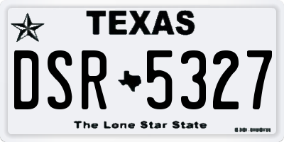 TX license plate DSR5327