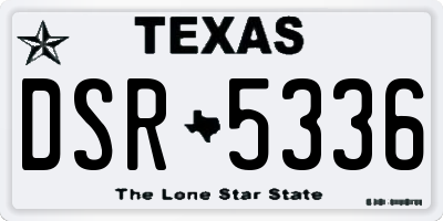 TX license plate DSR5336
