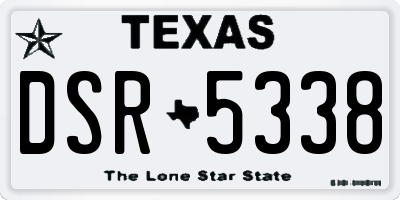TX license plate DSR5338