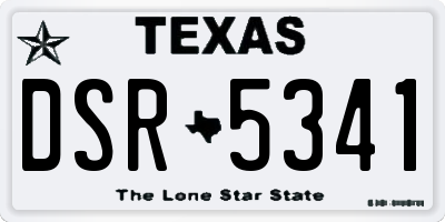 TX license plate DSR5341