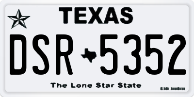 TX license plate DSR5352