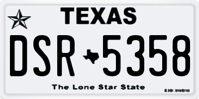 TX license plate DSR5358