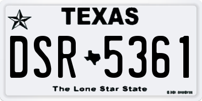 TX license plate DSR5361