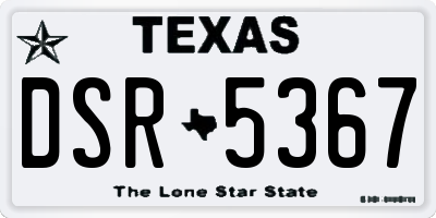 TX license plate DSR5367