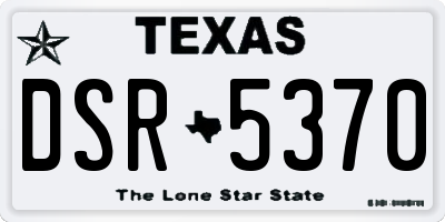 TX license plate DSR5370