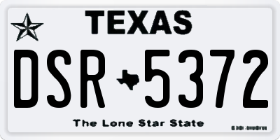 TX license plate DSR5372