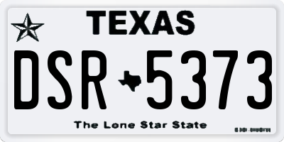 TX license plate DSR5373