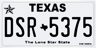 TX license plate DSR5375