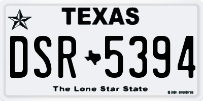 TX license plate DSR5394
