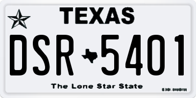 TX license plate DSR5401