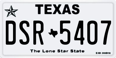 TX license plate DSR5407